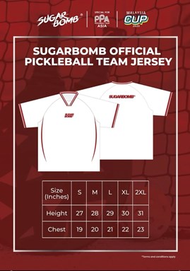 WHITE JERSEY TEAM PICKLEBALL SUGARBOMB (SHORT SLEEVE)