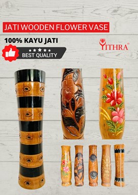 JATI WOODEN FLOWER VASE