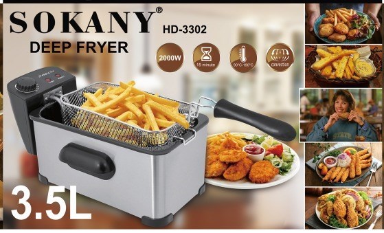 3.5L 2000W Electric Deep Fryer Stainless Steel French Fries