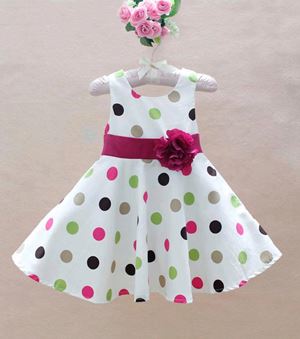 @  G095/12 SARA WHITE DOT DRESS ( SIZE 4-5y )