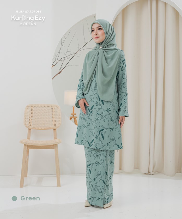 MODERN KURUNG EZY IRONLESS IN GREEN