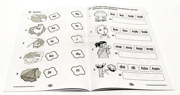 Buku Teks Latihan Suku Kata Prasekolah Supermoms Store