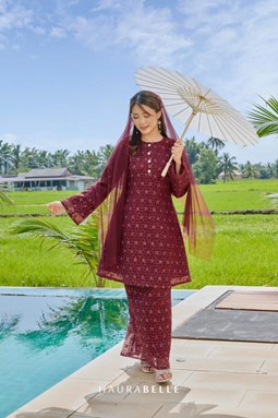 SUTRA KURUNG - DARK MAROON