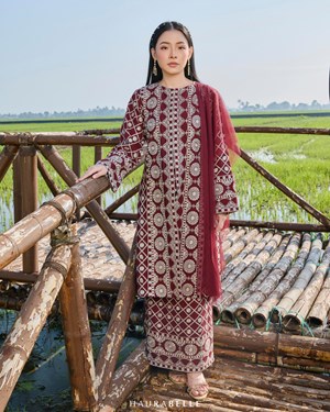 ANGGERIK KURUNG - BURGUNDY