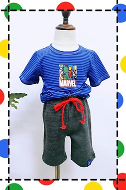 UNISEX SET 7  - BLUE MARVEL   ( SIZE 2-7Y )