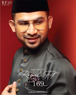 BAJU MELAYU REGAL FIT (WARM GREY)