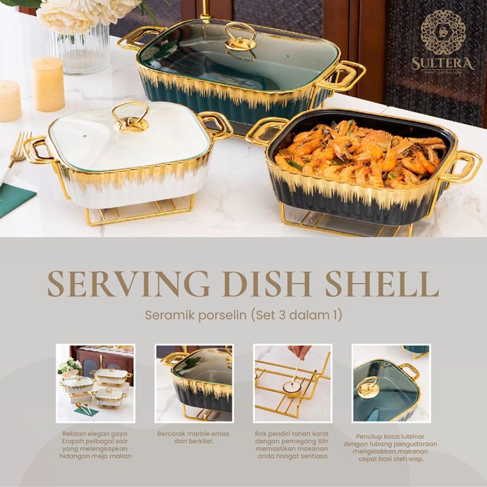 Serving Dish Shell (DEFECT MEDIUM) Baca Details Description! Sultera Ambassador