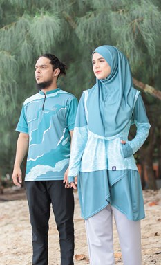 Kimactive Couple Set - Aqua Green - Modest Jersey sportwear