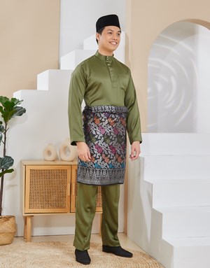 BAJU MELAYU TRADITIONAL ADAM K10 OLIVE