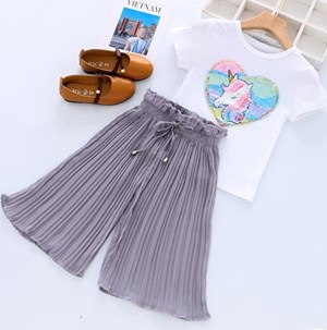 985420  UNICORN SEQUIN SET - GREY   ( SIZE 100-150 )