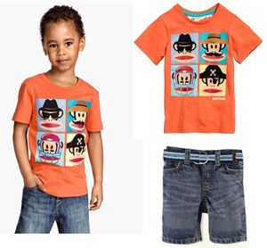 @  T30566  BOY ORANGE SET ( TOP + JEAN ) NO BELT. SIZE 4Y & 6Y