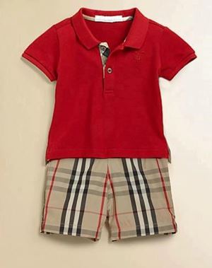 @  B002/13 BURBERRY RED TEE. ( SIZE 5Y )