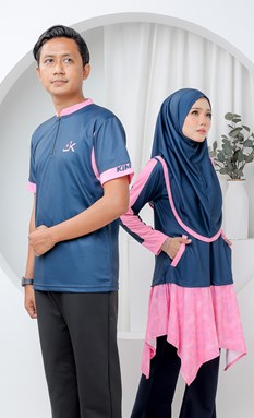 Kimtuniq Dwitone Couple Set - Royal Pink - Modest Jersey sportwear