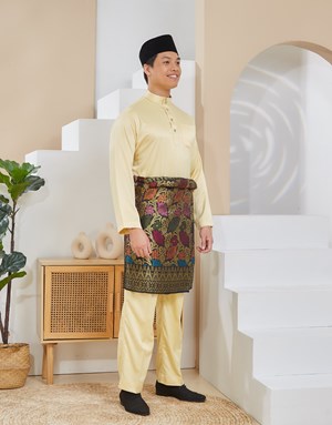 BAJU MELAYU TRADITIONAL ADAM K23 LIGHT YELLOW