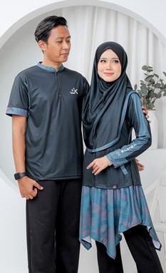 Kimtuniq Dwitone Couple Set - Green Panther - Modest Jersey sportwear