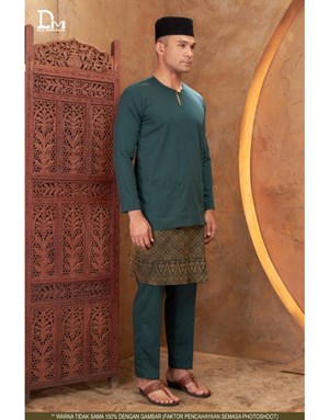 BAJU MELAYU TELUK BELANGA LUTH F4 DARK GREEN