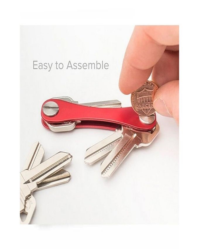 Clever Key Organizer To 12 Keys Smart Pocket Organizer USB FOB Reward Cards Red 