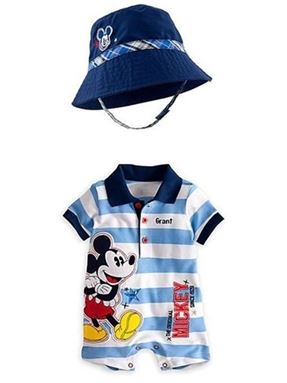 @  B032/13 2PCS  MICKEY ROMPER 2 IN 1 SET   - ROMPER + HAT ( SIZE 9M-24M )