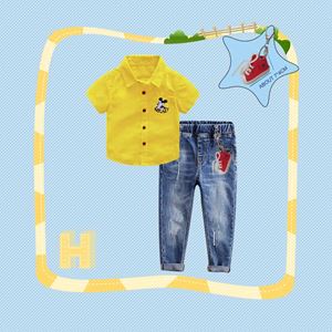 @  307-H  BOY SET  ( H ) - YELLOW MICKEY ( SHIRT + JEANS )