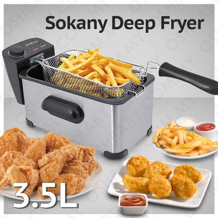 3.5L 2000W Electric Deep Fryer Stainless Steel French Fries