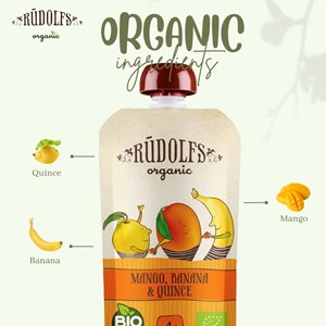 RUDOLFS PUREE - ORGANIC MANGO, BANANA & QUINCE