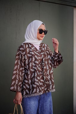 ZEINAB BATIK TOP ( Richbrown ZT026 )