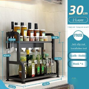 Kitchen Rack Kitchen Organizer Spice Rack Coating Steel Seasoning Storage Condiment Rack