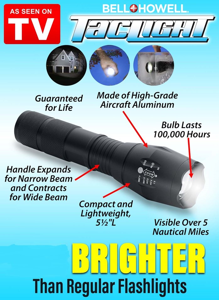 Bell & Howell Tac Light Tactical Flashlight - Black