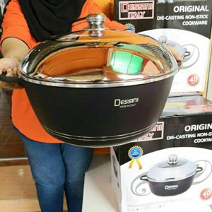 44CM DESSINI SEMI LID Extra Large Cooking Pot Cookware/ Periuk Rendang