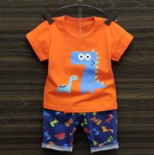 XINBEIKER  KIDS SET (ORANGE DINASOUR ) SIZE 55 - 80