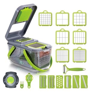 22 in 1 Multifunctional Vegetable & Fruit Cutter Stainless Steel Grater Chopper Peeler Nicer Dicer Slicer