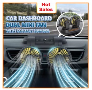 Double Headed Mini Car Fan 360° Desktop Cooler Fan