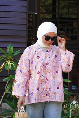 ZEINAB BATIK TOP ( Pink  B3021)