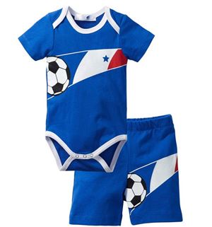 ©   [ DEFFECTED ]  D4370-2 BLUE ROMPER SET. ( SIZE 80 & 90 )