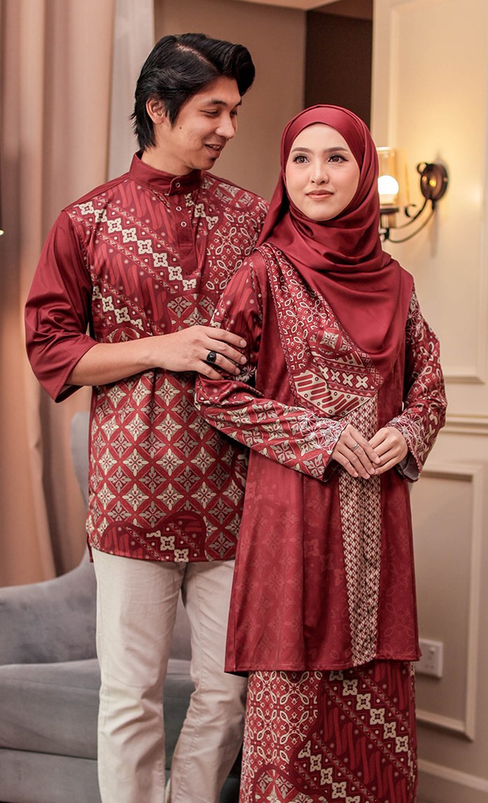 Couple Set - Kebarung Anjung - Brick Maroon | KIMYRA INTERNATIONAL