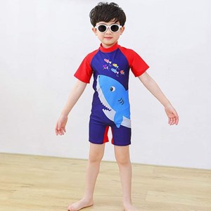 ©  21391-14.   KIDS SWIMMING SUIT  [ SHARK ]  SIZE M-2XL