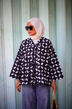 ZEINAB BATIK TOP ( Black ZT025 )