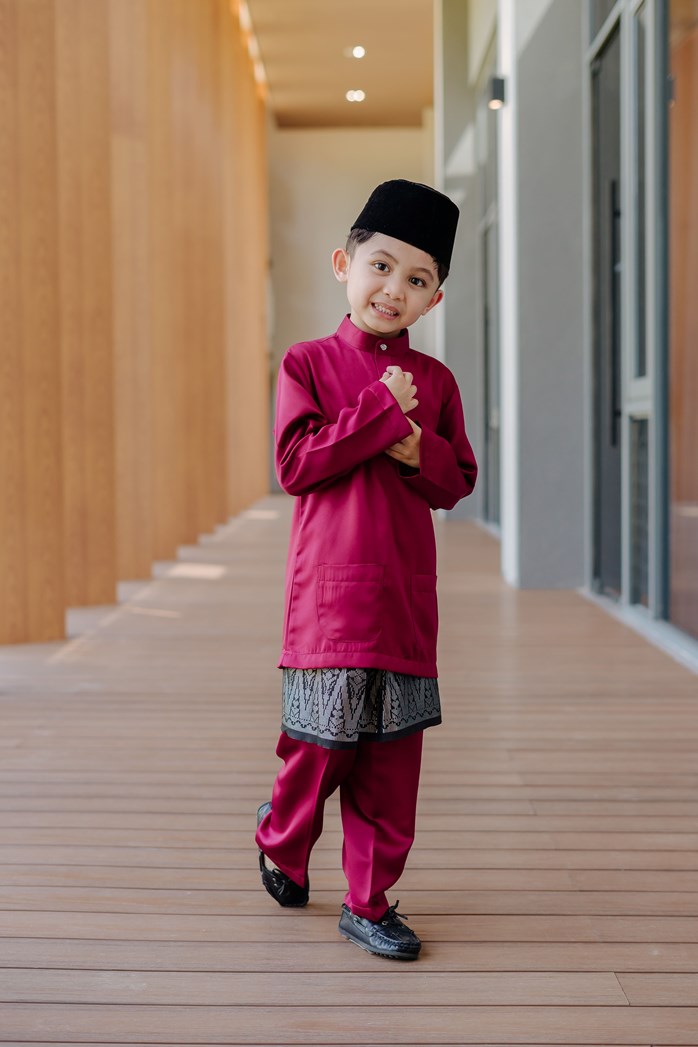 Baju Melayu Premium Damian Kids – Black (Copy)