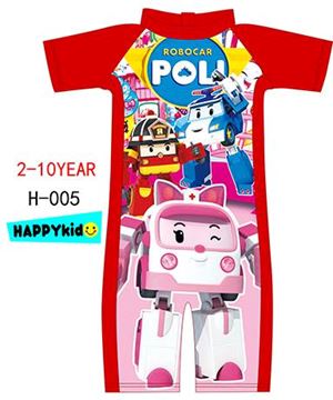 @  H-005 ROBOCAR POLI SWIMSUIT ( RED )( SIZE 7-8Y  )