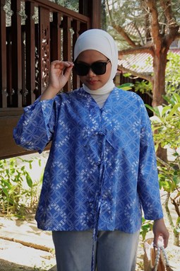 ZEINAB BATIK TOP ( Teal B3038 )