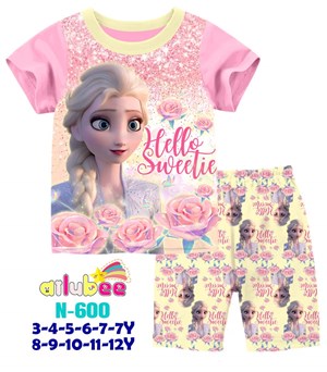💖  N-600  AILUBEE  ELSA PINK  CASUAL  WEAR ( 3-12Y )
