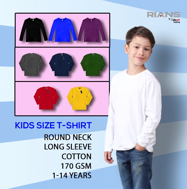 KIDS Long Sleeve 170GSM by RIANS | RIANS T-SHIRT