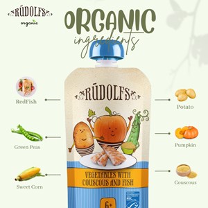 RUDOLFS PUREE - ORGANIC VEGETABLES WITH COUSCOUS FISH