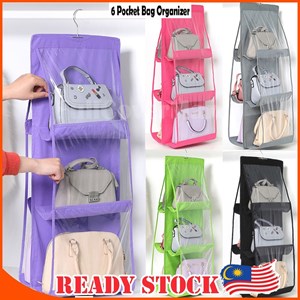 6 Pocket Folding Hanging Handbag Storage Organizer