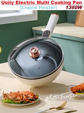 Uoiiy Liquid Heater Electric Frying Non Stick Pan