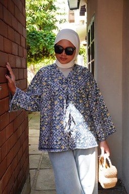 ZEINAB BATIK TOP ( Ashgreen B3012 )