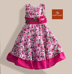 @  WS-ZF201524-002 ZOE FLOWER DRESS ( Size 6-10y )