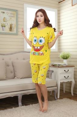 💖 WOMEN SLEEPWEAR SET ( SPONGEBOX 2 ) SZ M