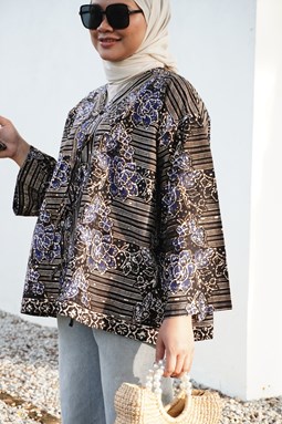 ZEINAB BATIK TOP ( Black Classic 023 )