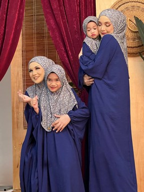 KAFTAN KELAMBU BLUE BLACK (KIDS S)